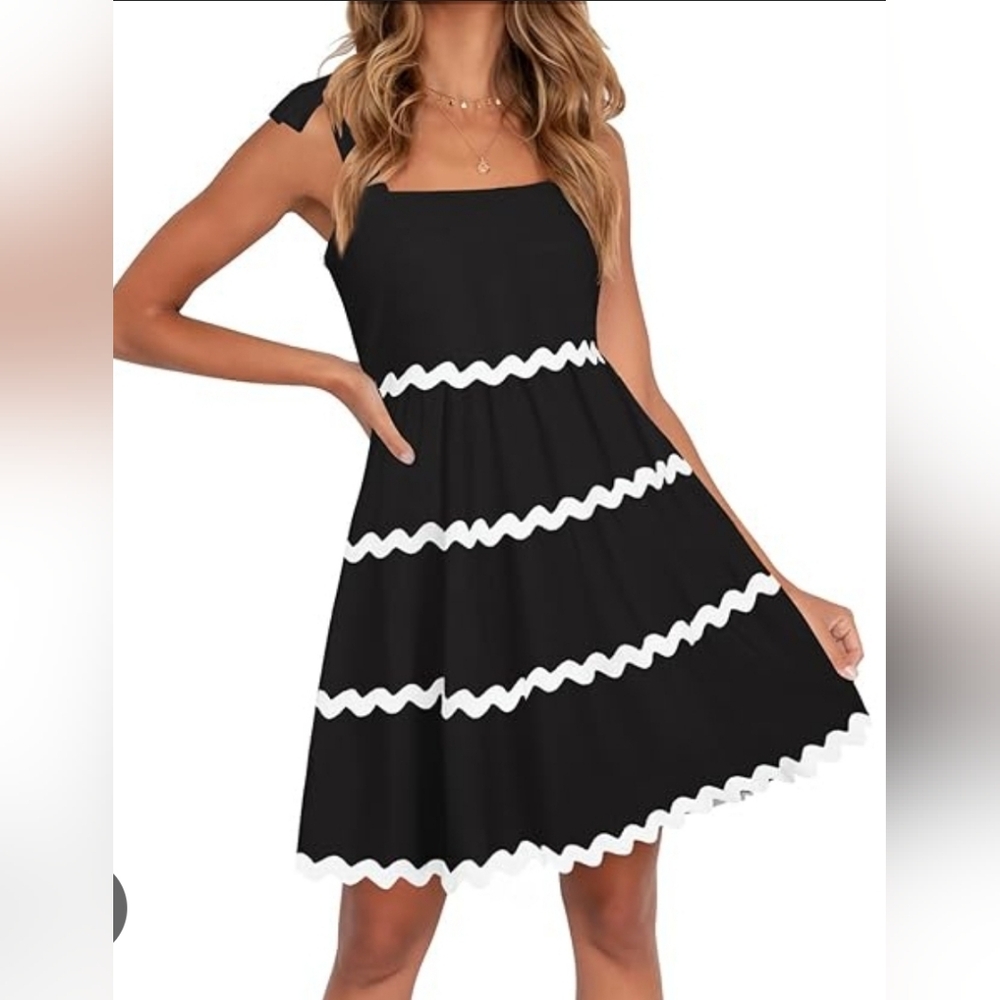 Nwt Zesica Medium Spaghetti Tie Strap Tank Dresses Women Dressy Casual RIC Rac T